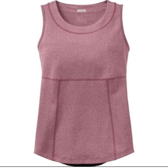 Duluth Trading Co Heather Beet Grow Getter Tank Gray UPF 50+. Built-in shelf bra - Picture 1 of 10